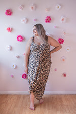 Curvy V-neck Cami Maxi Dress | Large Cheetah Print - MNR Beauty Boutique