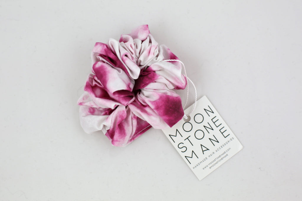 Pink and White Tie Dye Scrunchie - MNR Beauty Boutique