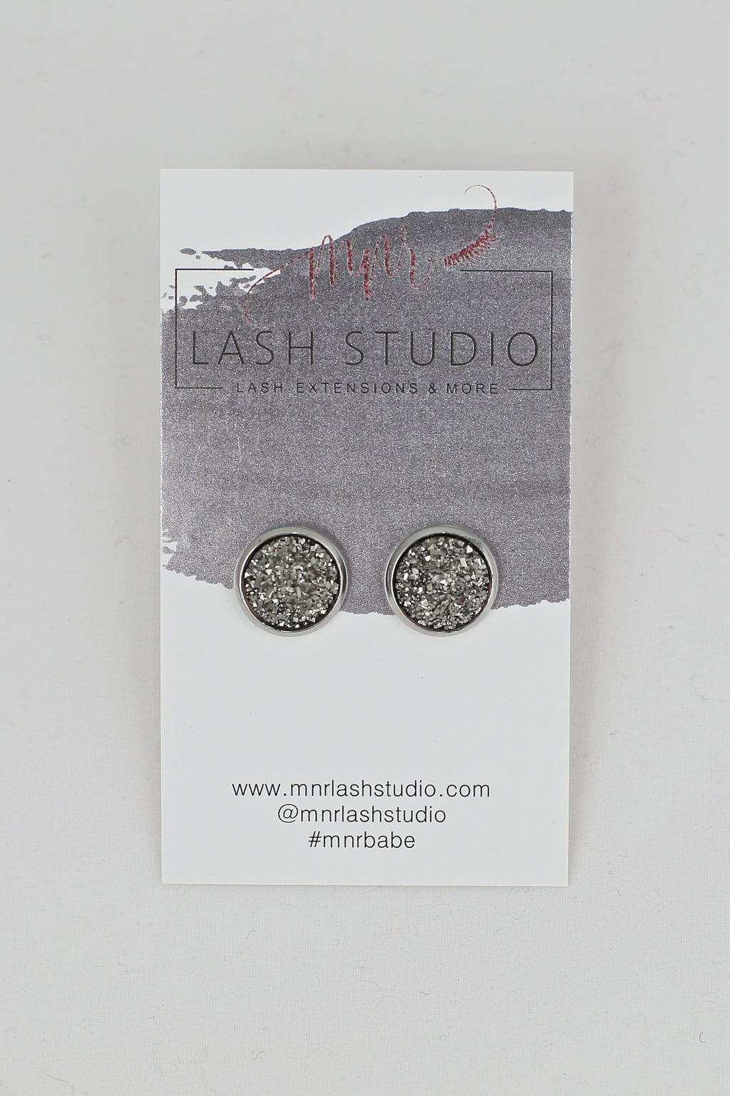 Dark Silver Stud Earrings - MNR Beauty Boutique