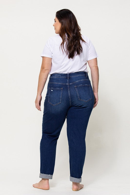 Curvy Erika Distressed Mom Jeans - MNR Beauty Boutique