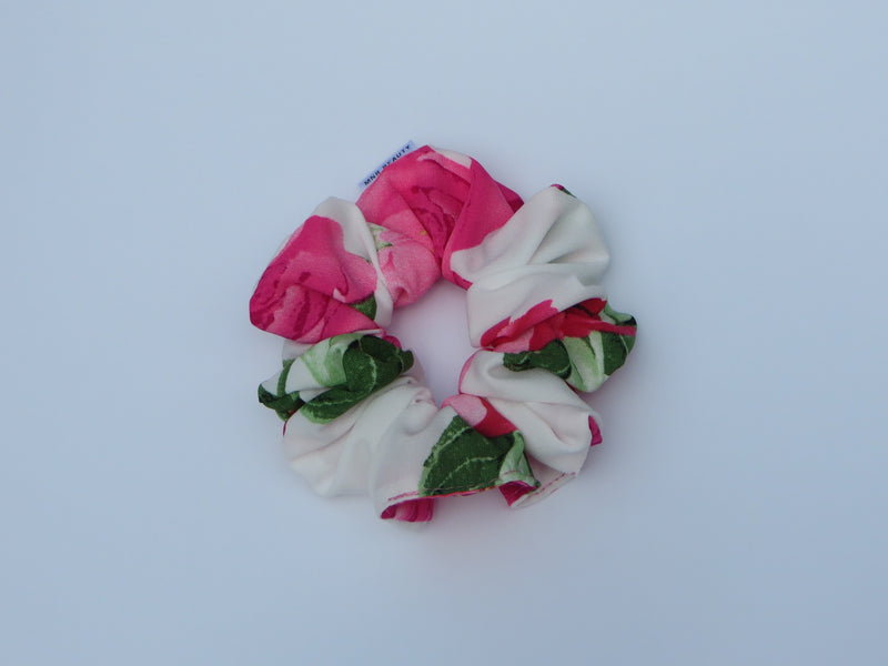 White Floral Scrunchie