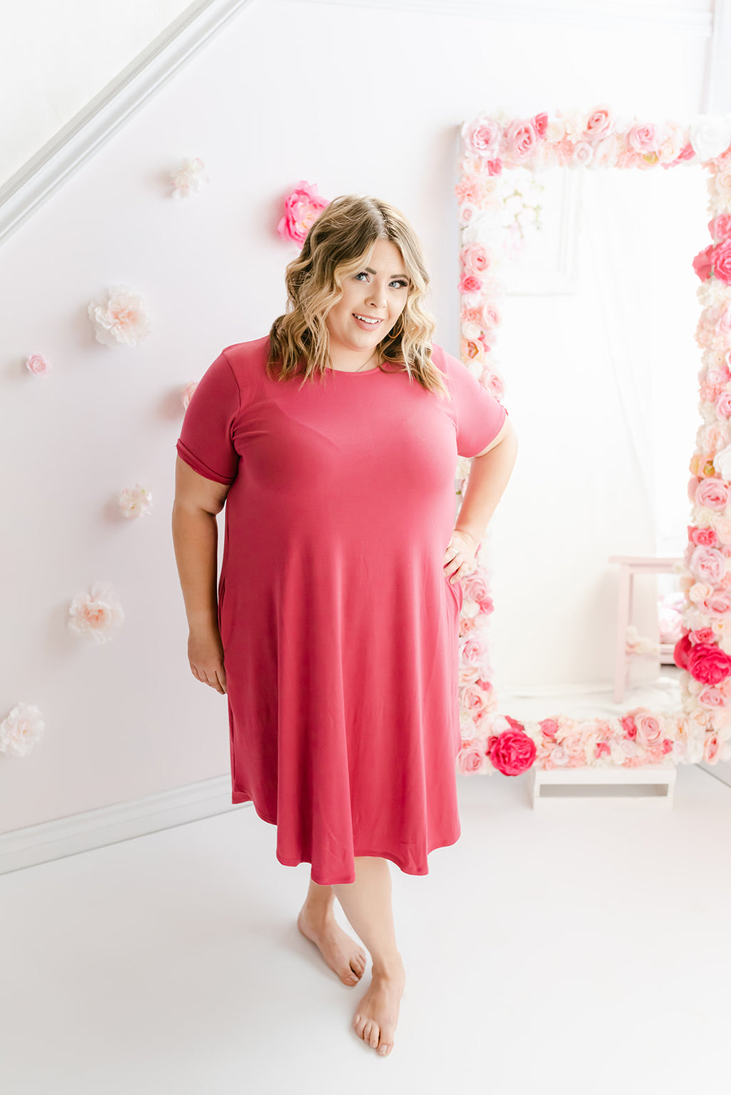 Curvy Summer Flow Dress | Rose - MNR Beauty Boutique