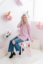 V-Knit Sweater | Light Mauve