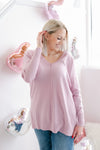 V-Knit Sweater | Light Mauve