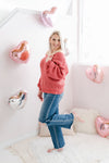 Deep V-Knit Sweater | Dessert Rose