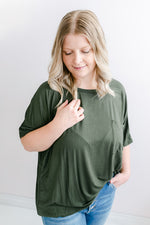 Oversized Front Pocket Shirt | Army Green