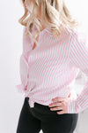 Ivory & Pink Strip Blouse - MNR Beauty Boutique