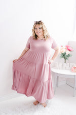 Curvy Tiered Dress | Light Rose - MNR Beauty Boutique