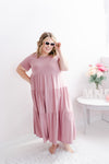 Curvy Tiered Dress | Light Rose - MNR Beauty Boutique