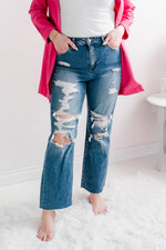 The Steph High Rise Distressed Ankle Straight Leg Jean - MNR Beauty Boutique
