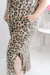 Curvy Side Slit Jumpsuit | Cheetah