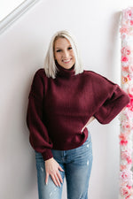 Chunky Knit Turtleneck | Dk Burgundy - MNR Beauty Boutique