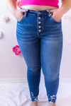 The Celina Exposed Button High Rise Skinny Jeans