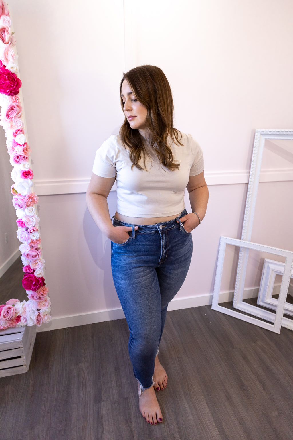 The Emma High Rise Skinny Jean With Frayed Ankle - MNR Beauty Boutique