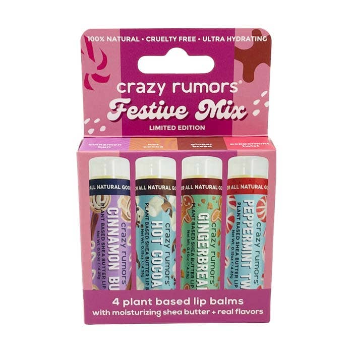 Festive Mix  -  4 Pack Lip Balm Gift Box - Holiday - MNR Beauty Boutique