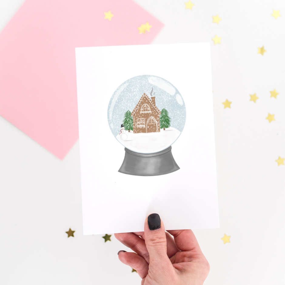 Christmas Globe House Card - MNR Beauty Boutique