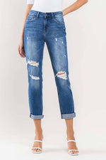 The Skeeter High Rise Distressed Boyfriend Jean