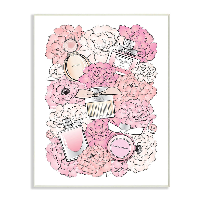 Pink Glam Peonies and Fashion Fragrance Bottles