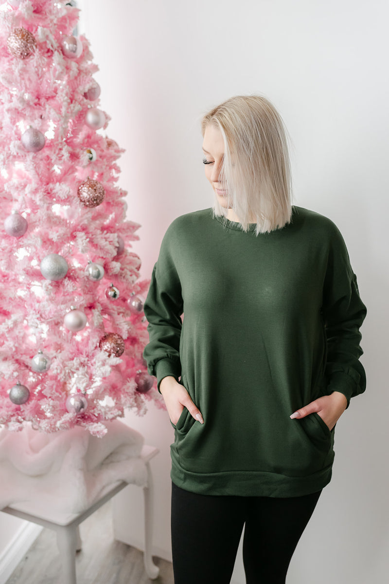 Cozy Up Sweatshirt | Army Green
