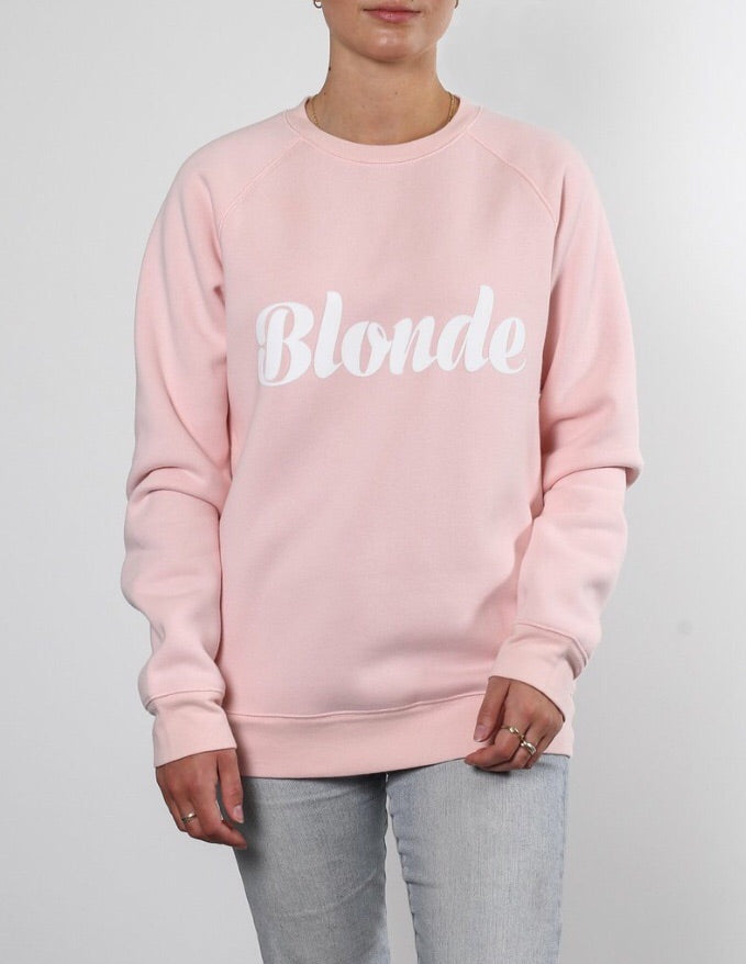 Blonde Cursive Crew Sweatshirt - MNR Beauty Boutique