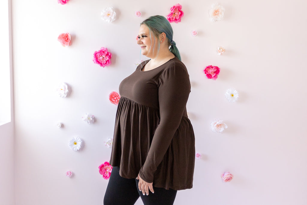 Curvy Flow With Me Long Sleeve | Americano - MNR Beauty Boutique