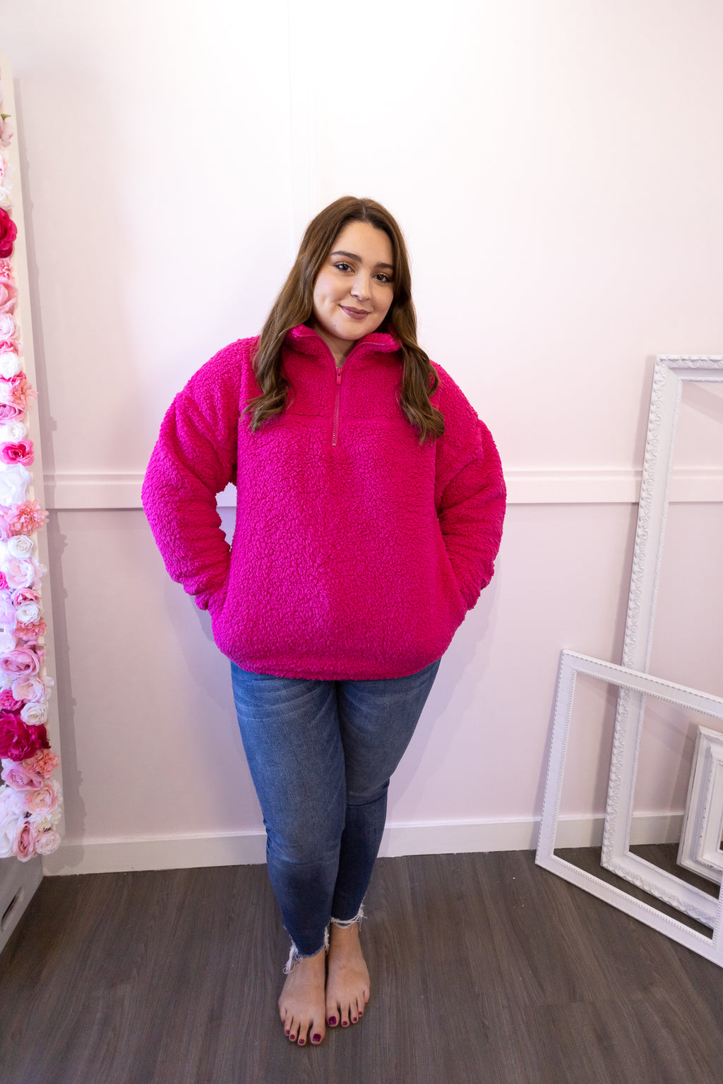 Jet Puff Zip Up | Hot Pink - MNR Beauty Boutique