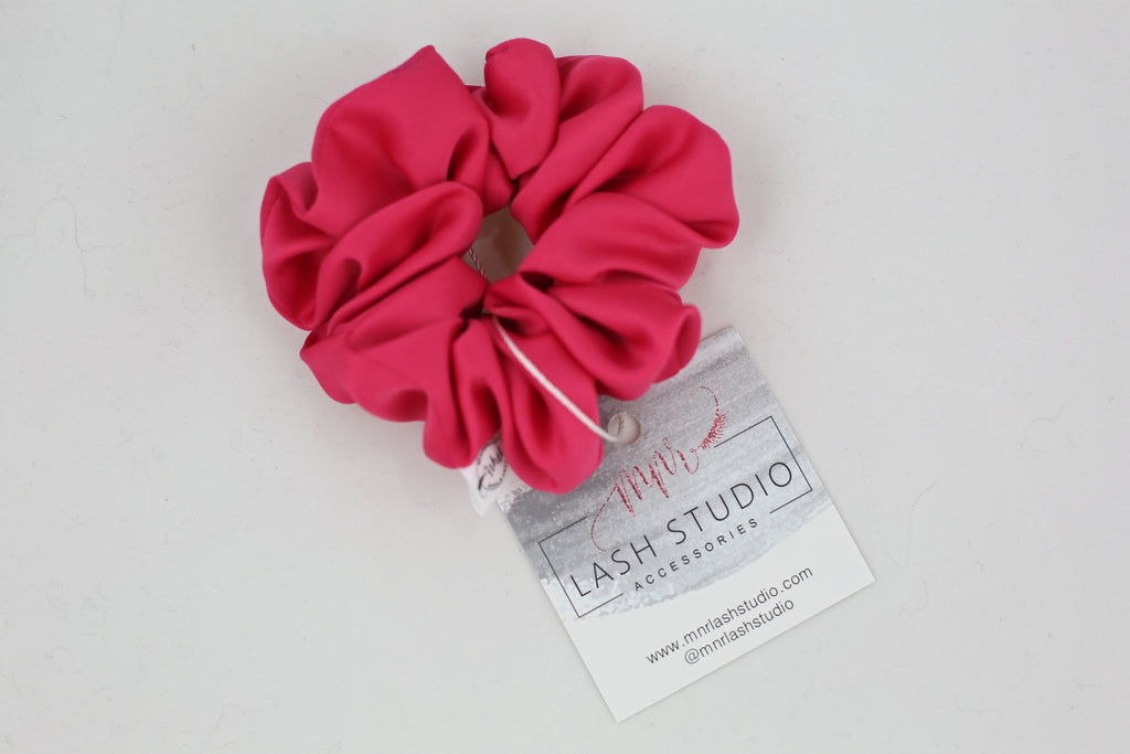 Hot Pink Satin Scrunchie - MNR Beauty Boutique